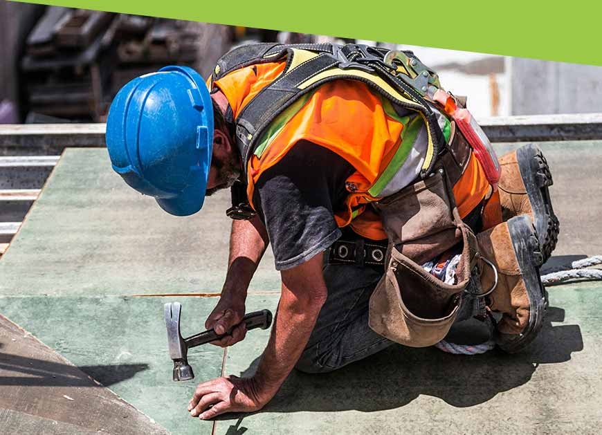 employee working on a construction site