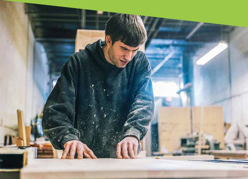 Carpenter working in a project